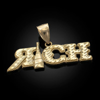 Gold RICH Hip-Hop DC Pendant
