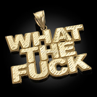 Gold WHAT THE F**K (WTF) Hip-hop DC Pendant