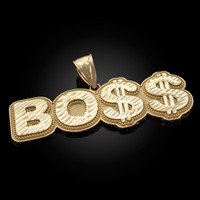 Men's Gold BO$$ Boss Sparkle-cut Hip-Hop Pendant