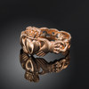 Rose gold ladies classic claddagh ring.