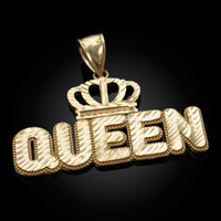 Queen Crown DC Gold Hip-Hop Pendant