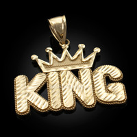 Gold Crown King Mens Hip-Hop DC Pendant