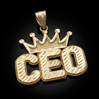 Gold Crown CEO Mens Hip-Hop DC Pendant
