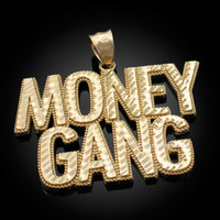 Gold MONEY GANG Hip-Hop DC Pendant