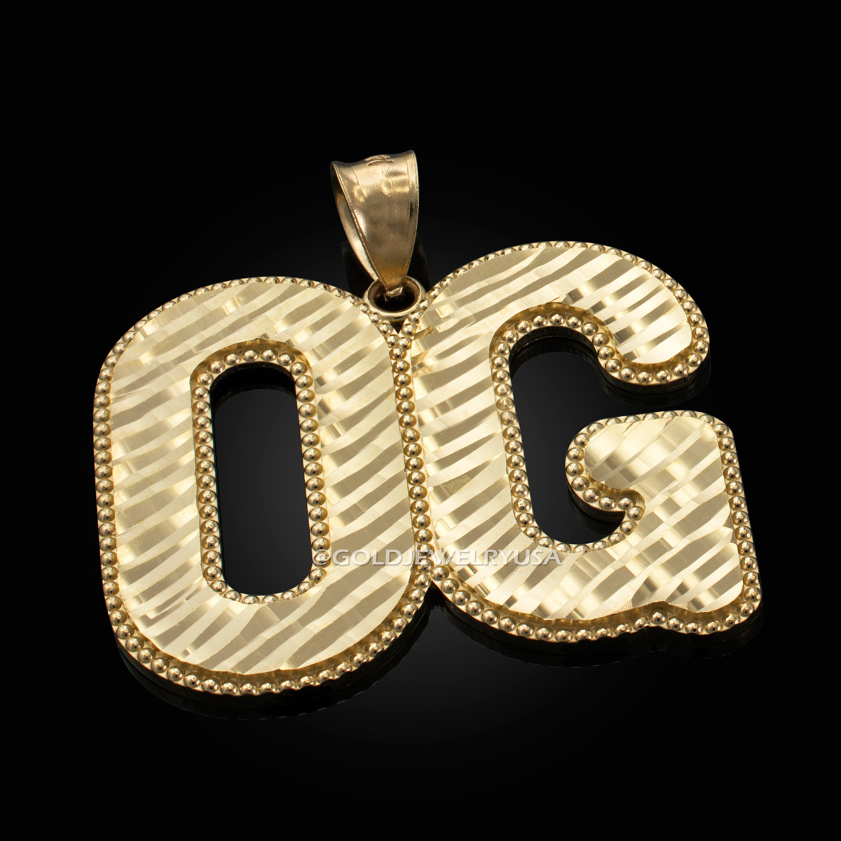 Two Tone Color CZ Letter OG Original store Gangster Pendant Gold Color