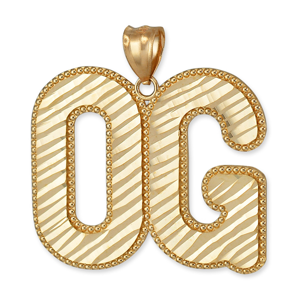 Two Tone Color CZ Letter fashion OG Original Gangster Pendant