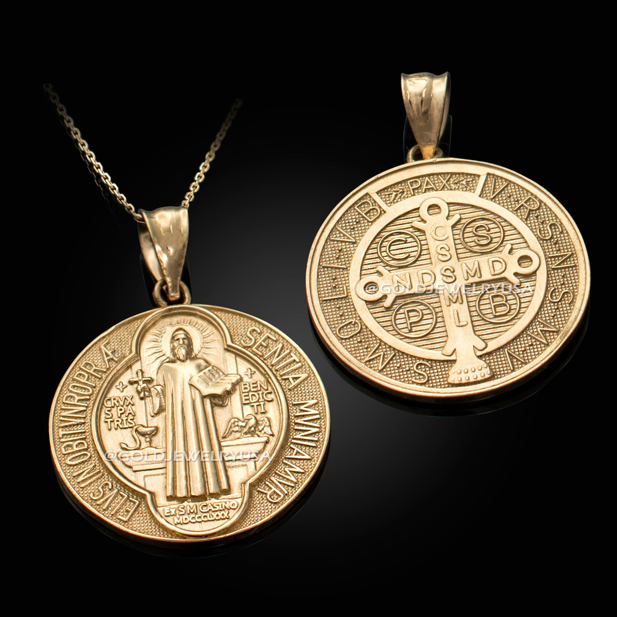In Season Jewelry 18k Gold Plated Saint Benedict Medal Necklace India | Ubuy