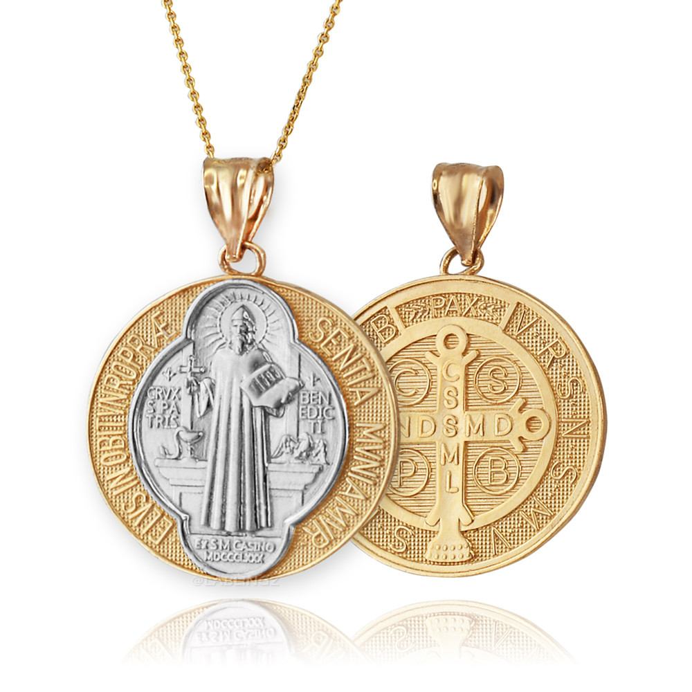 St benedict deals gold pendant