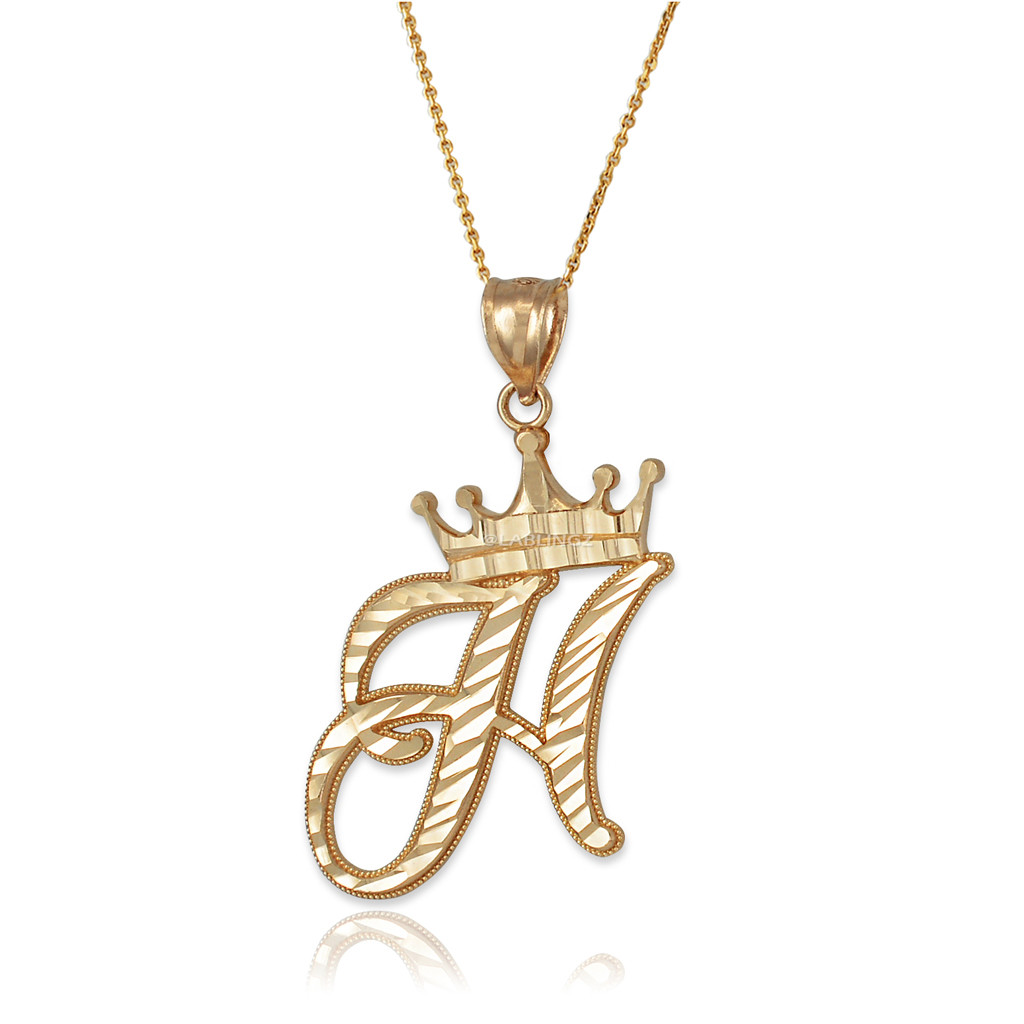letter a gold pendant