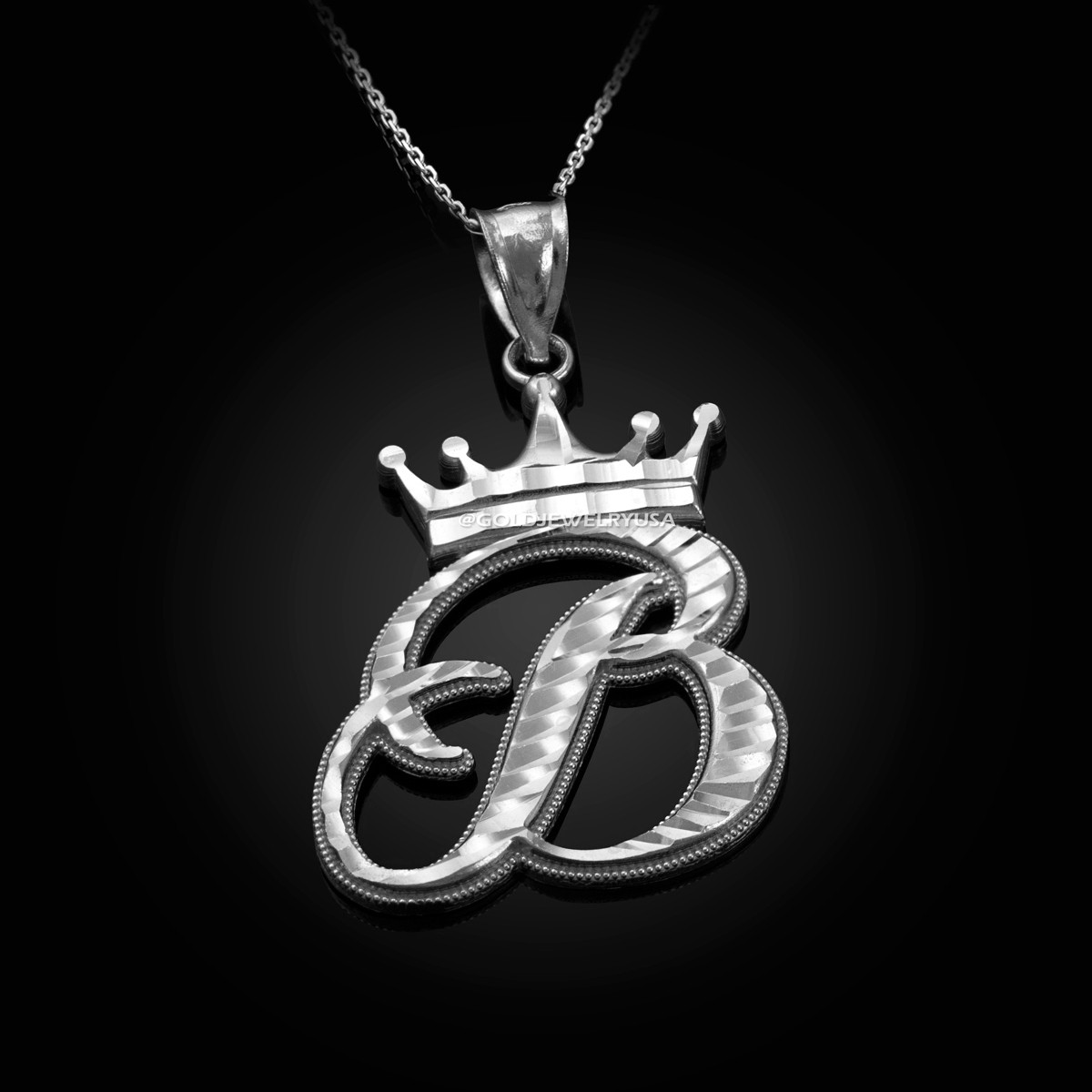 Online Cursive B Pendant + 18