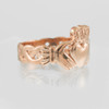 Mens Rose Gold Claddagh Ring with Trinity Band