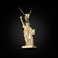 Gold Statue of Liberty Pendant Necklace