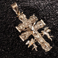 Gold Large Caravaca Crucifix Pendant