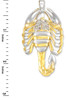 Two-Tone Gold Scorpion CZ Pendant