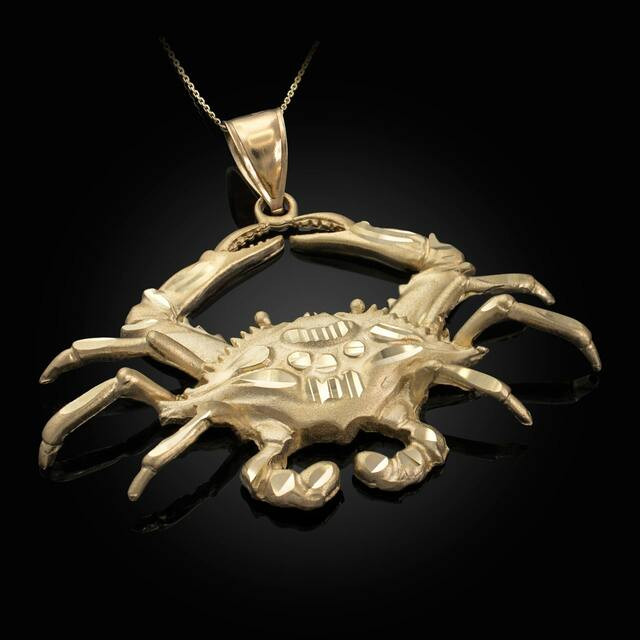 Buy Cute Animal Crab Pendant Necklace 18 Silver Chain 14K Gold Plated 925  Solid Sterling Silver Online in India - Etsy