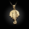 Yellow gold Hindu God Ganesh Elephant Head Necklace