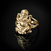 Gold Ganesh Elephant God Yoga Ring