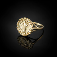 Gold Saint Benedict Women's Ring