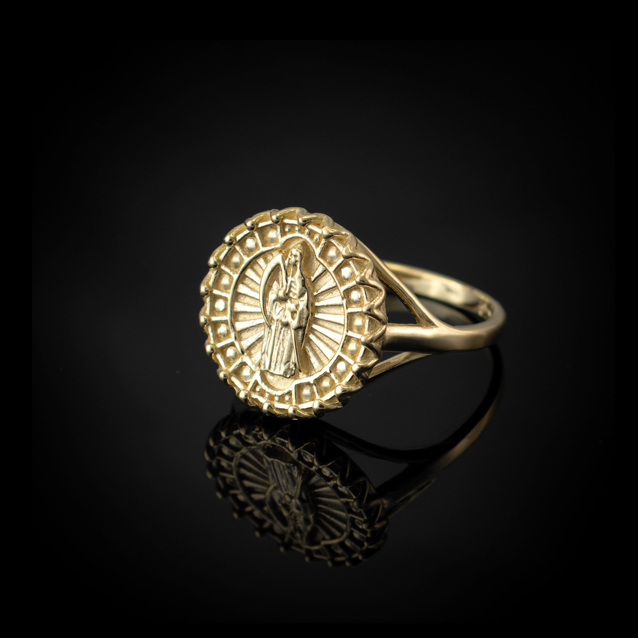 Santa muerte sale gold ring