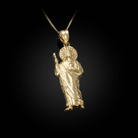 Gold Saint Jude Sparkle-cut Pendant Necklace