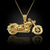 Gold motorcycle necklace