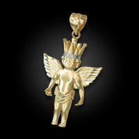 Gold Crown Angel DC Pendant (2 sizes)