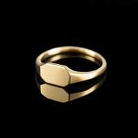 Gold Rectangular Octagon Signet Pinky Ring