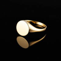 Polished Gold Round Signet Pinky Ring