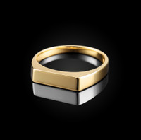 Gold Stackable Rectangle Bar Signet Pinky Ring