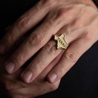 Gold Texas State Map Ring
