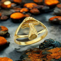 Yellow Gold Mushroom Women's Ring