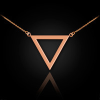 14K Rose Gold Triangle Necklace
