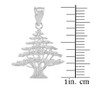 White Gold Cedar Tree of Lebanon Pendant