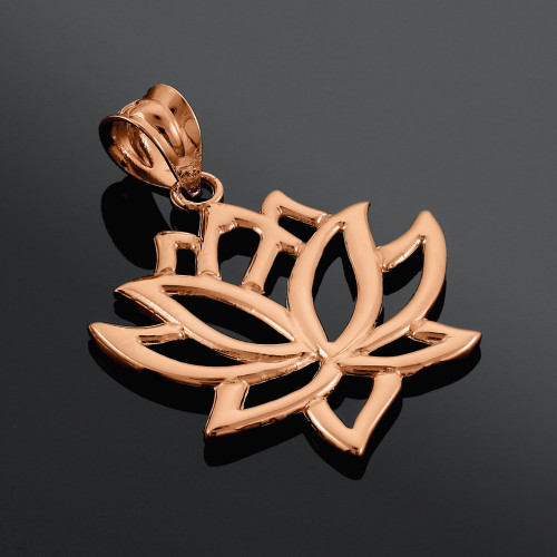 Rose Gold Lotus Flower Pendant