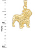 Gold Bulldog Charm Pendant