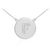 14k White Gold Letter "F" Initial Diamond Disc Necklace