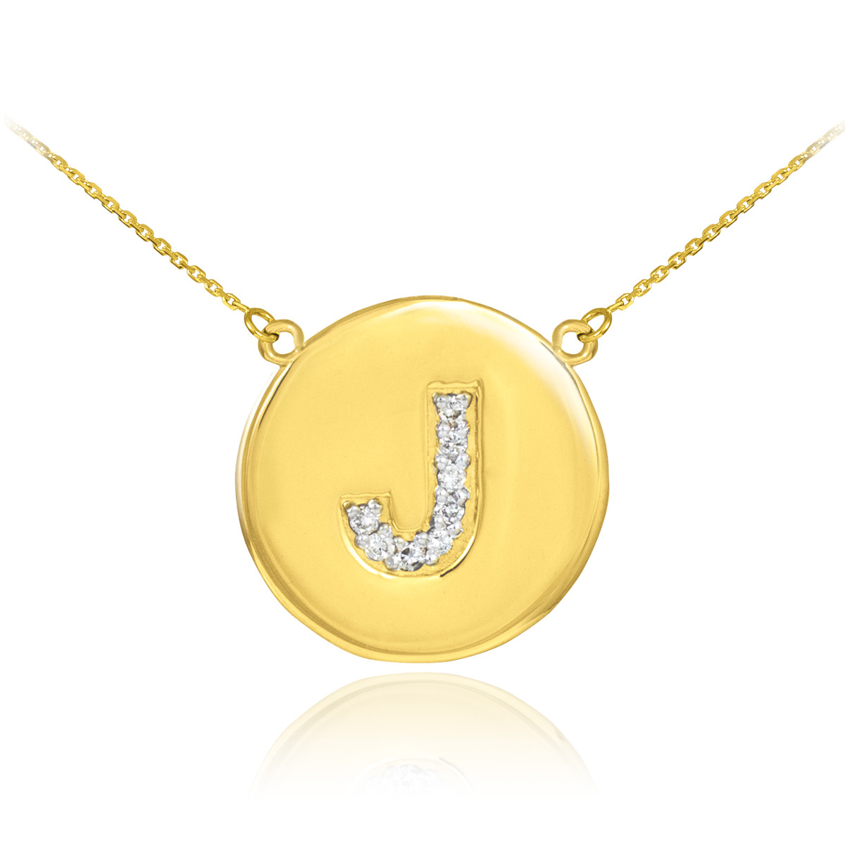 14k White Gold & Diamond Initial Necklace- J | myGemma | Item #Z109364