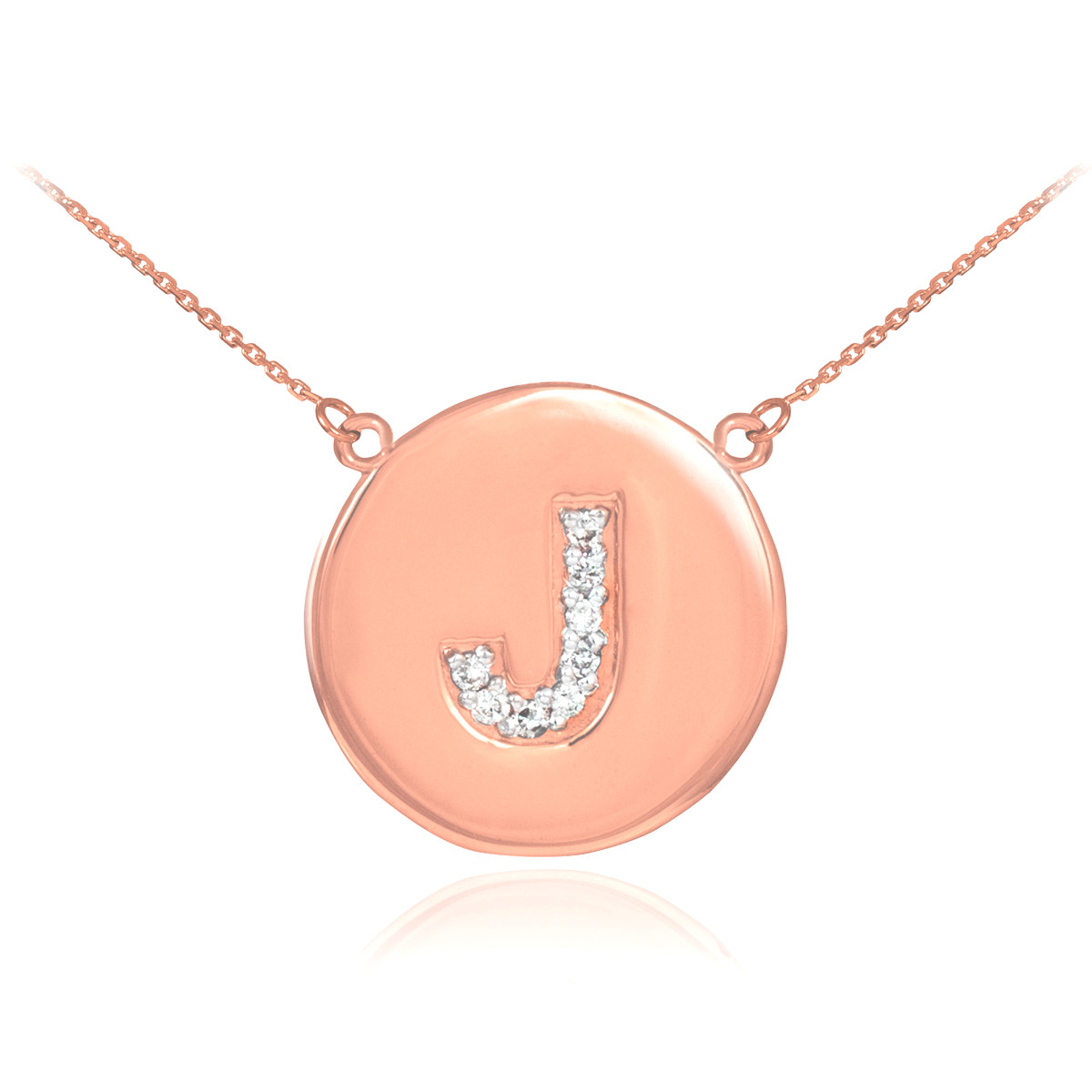 letter j necklace rose gold
