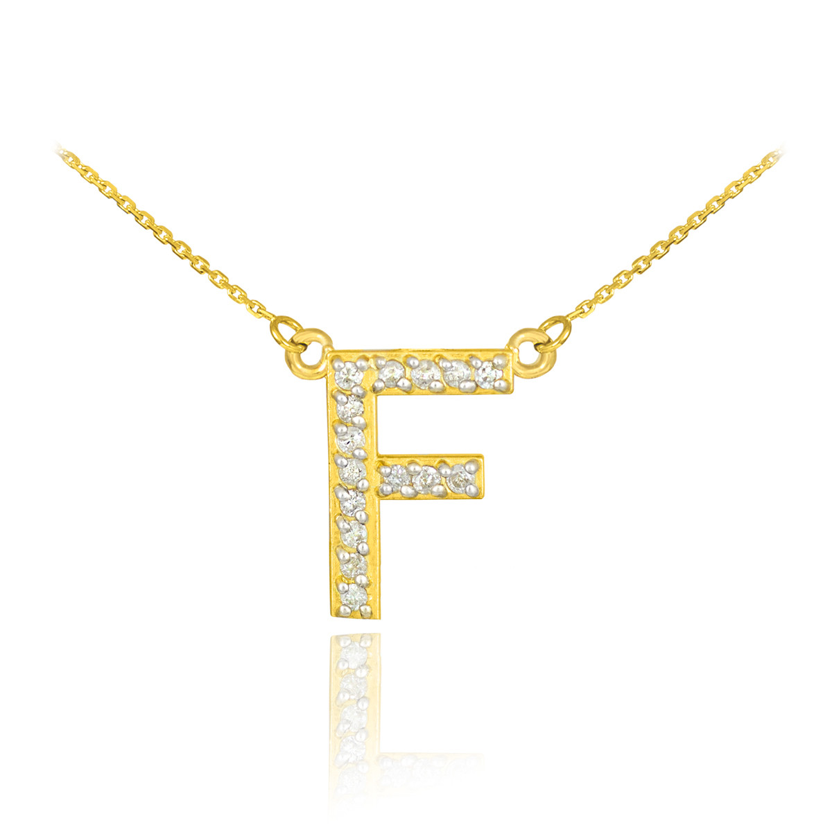 14kt Yellow Gold Initial Monogram Name Letter F Pendant Charm