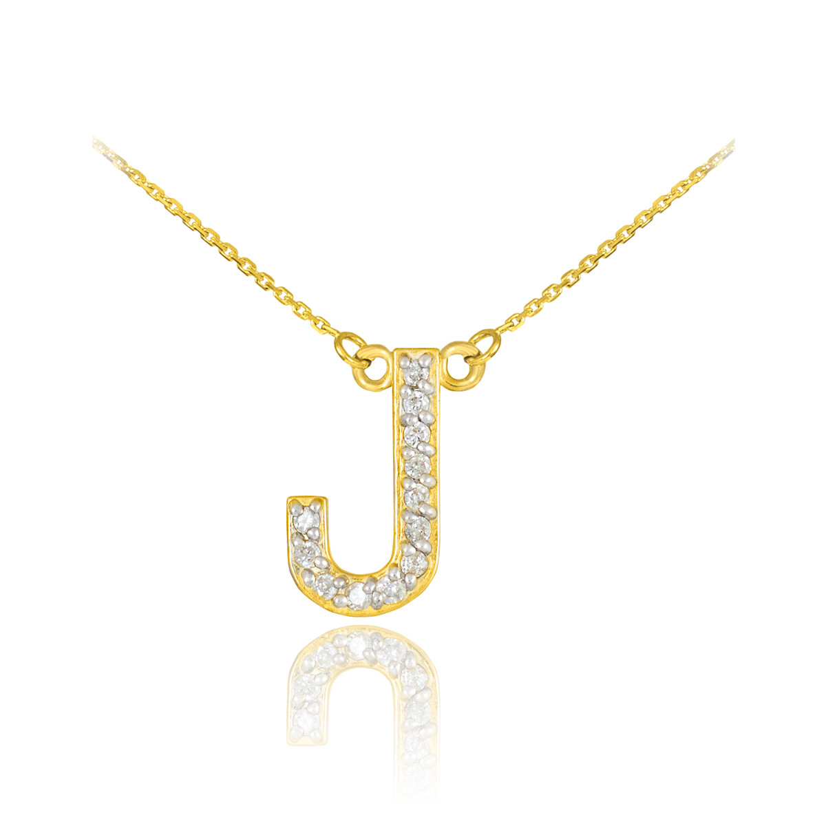 diamond necklace with letter j