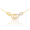 14k Gold Double Infinity Necklace with Diamonds