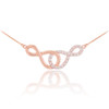 14k Rose Gold Double Infinity Necklace with Diamonds