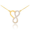 14k Gold Infinity Heart Necklace with Diamonds