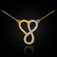 14k Gold Diamond Infinity Heart Necklace