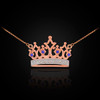Rose Gold 15 Años Crown Necklace with Blue Sapphires & Diamonds