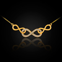 Gold Triple Infinity Diamond Necklace