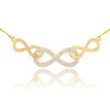 14k Gold Triple Infinity Diamond Necklace
