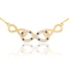 14k Gold Triple Infinity Diamond Necklace with Black Diamonds