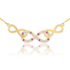 14k Gold Triple Infinity Diamond Necklace with Ruby