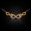Gold Triple Infinity Diamond Necklace with Ruby